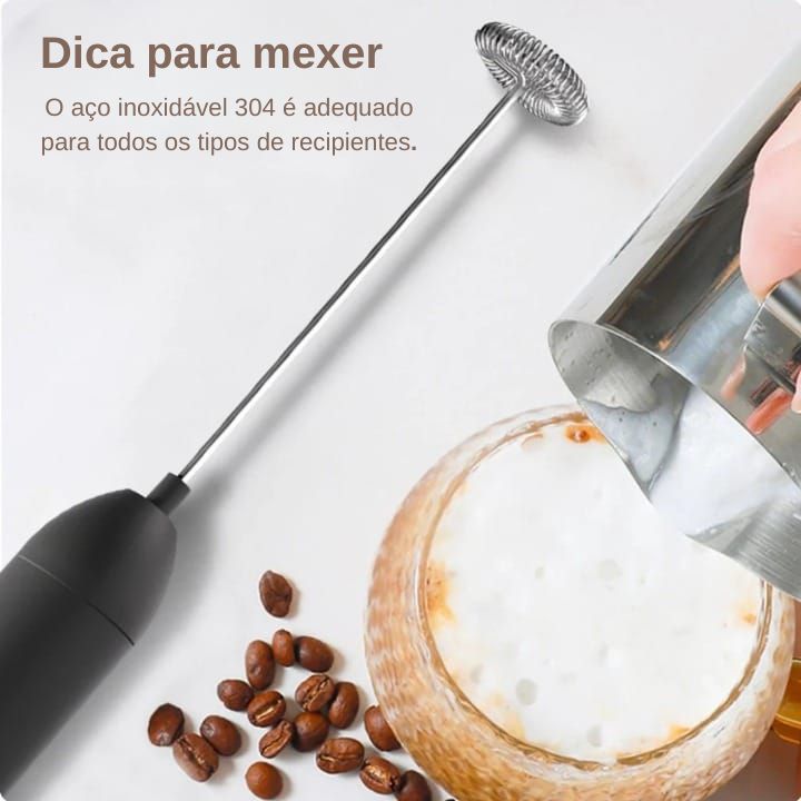 Batedor de Mistura Espumosa – Eleve o Sabor de Suas Bebidas!