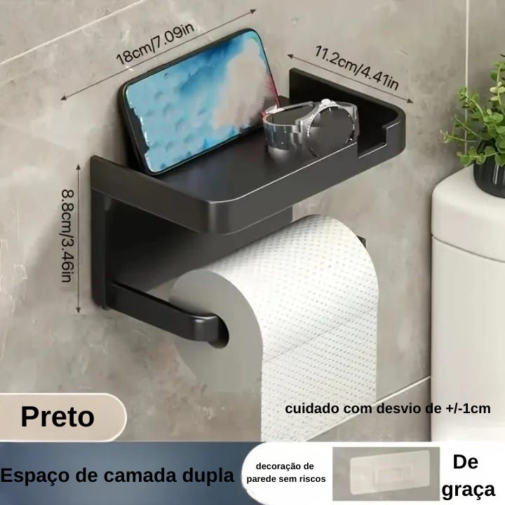 Suporte de Papel Higiênico de Fácil Instalação