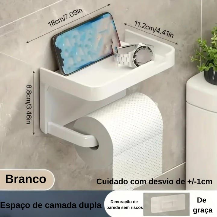 Suporte de Papel Higiênico de Fácil Instalação