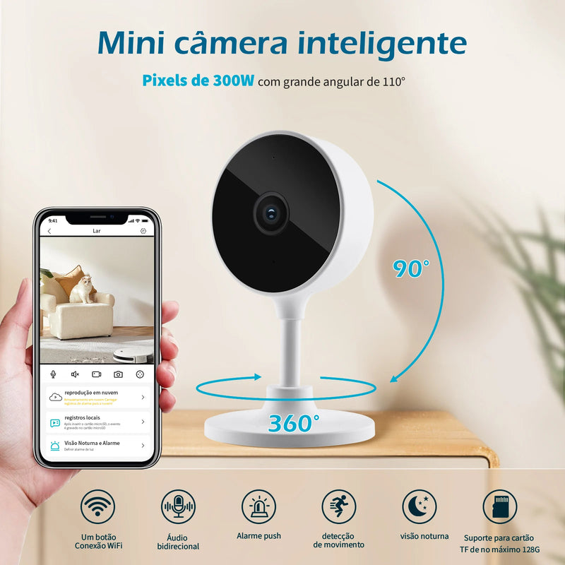 Monitore Cada Detalhe com a Câmera WiFi de Segurança Inteligente!